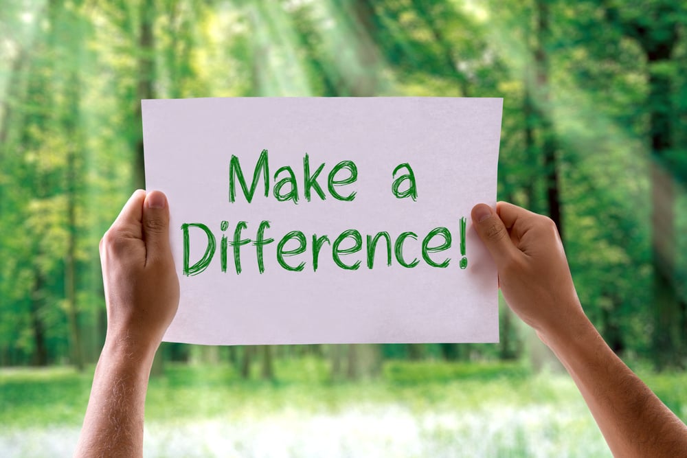 Make a Difference card with nature background Make a Difference card with nature background